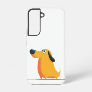 Cute Cartoon Dachshund Illustration – Funny Sausag Samsung Galaxy Case