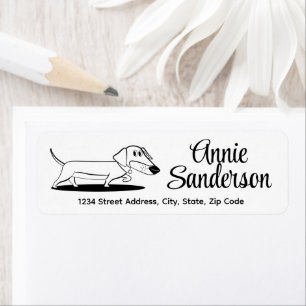 Cute Cartoon Dachshund Return Address Label