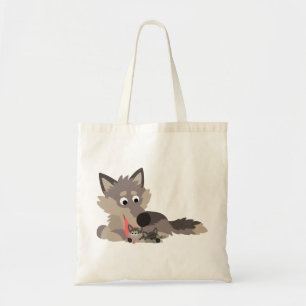 Cute Cartoon Dad Wolf and Pups Bag