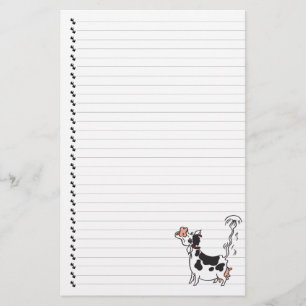 Cute Cartoon Dairy Cow Lined Pet Stationery