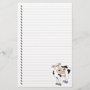 Cute Cartoon Dairy Cow Lined Pet Stationery