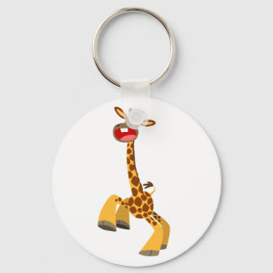 Cute Cartoon Dancing Giraffe Keychain