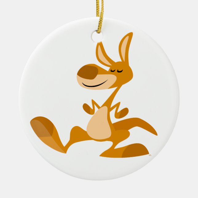 Cute Cartoon Dancing Kangaroo Ornament (Front)