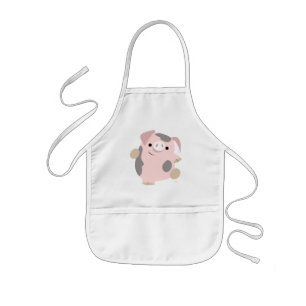 Cute Cartoon Dancing Pig Children Apron