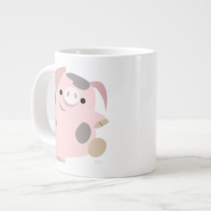 Cute Cartoon Dancing Pig Jumbo Mug