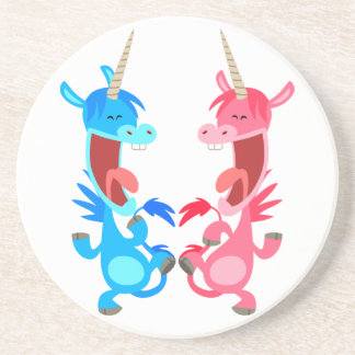Cute Cartoon Dancing Unicorns Coaster