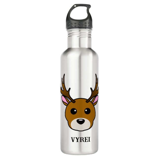 Cute Cartoon Deer 710 Ml Water Bottle (Front)