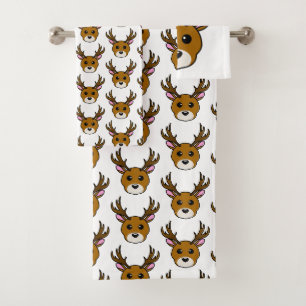 Cute Cartoon Deer Bath Towel Set