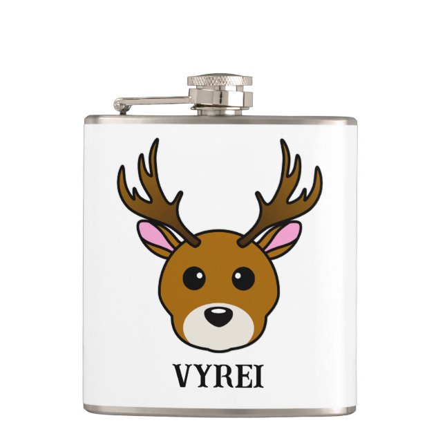 Cute Cartoon Deer Hip Flask (Front)