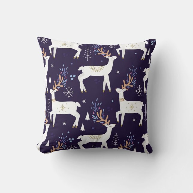 Cute cartoon deer seamless pattern, nursery backgr cushion (Front)