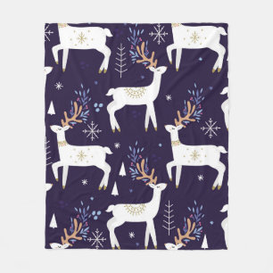 Cute cartoon deer seamless pattern, nursery backgr fleece blanket