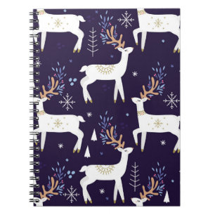 Cute cartoon deer seamless pattern, nursery backgr notebook