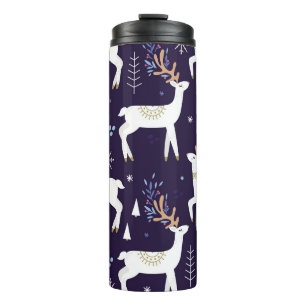 Cute cartoon deer seamless pattern, nursery backgr thermal tumbler