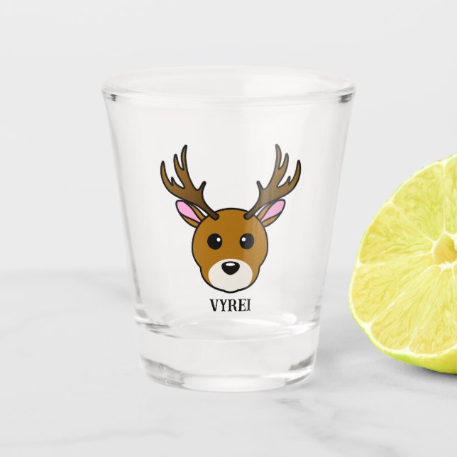 Cute Cartoon Deer Shot Glass (Front)