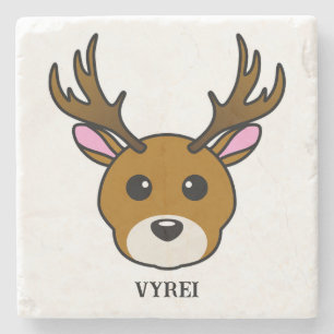 Cute Cartoon Deer Stone Coaster