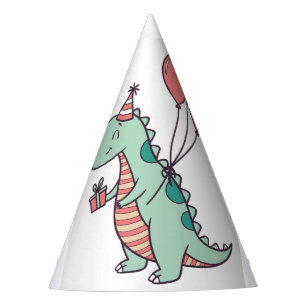 Cute Cartoon Dinosaur Birthday Design Party Hat