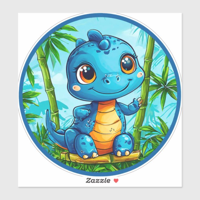 🦖 Cute Cartoon Dinosaur Fun Kids Sticker 🎉 (Sheet)
