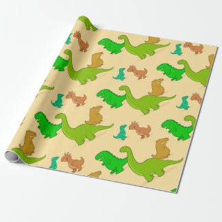 Cute Cartoon Dinosaur Pattern Wrapping Paper