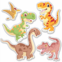 Cute Cartoon Dinosaur Sticker Set