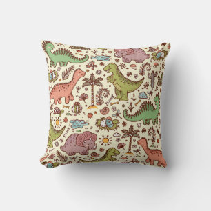 Cute Cartoon Dinosaur Vintage Pattern Cushion