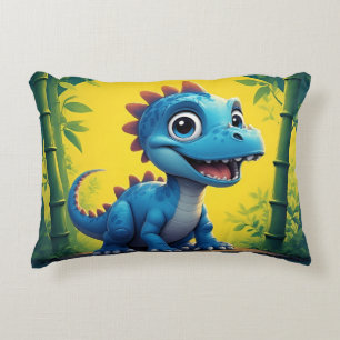 Cute Cartoon Dinosaur with Bamboo Decorative Cushion