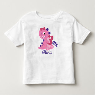Cute Cartoon Dinosaurs 3rd Birthday Girl Toddler T-Shirt