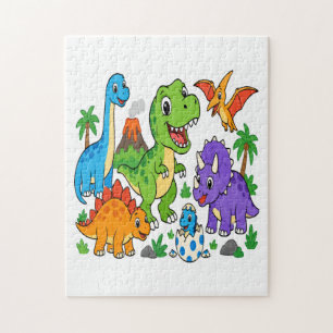 Cute Cartoon Dinosaurs Kids Jigsaw Puzzle