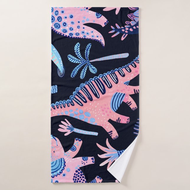 Cute cartoon dinosaurs pattern. bath towel (Bath Towel)