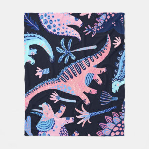 Cute cartoon dinosaurs pattern. fleece blanket