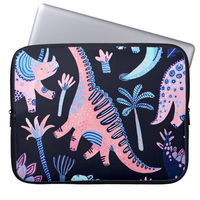 Cute cartoon dinosaurs pattern. laptop sleeve (Front)