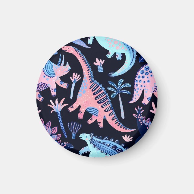 Cute cartoon dinosaurs pattern. magnet (Front)