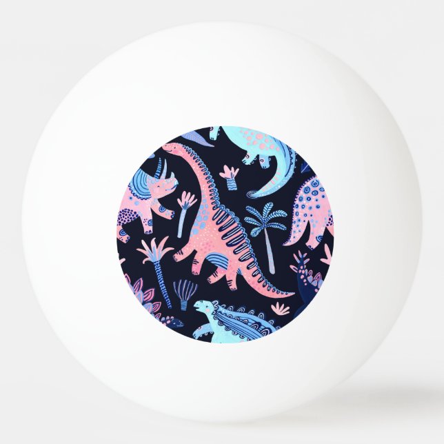 Cute cartoon dinosaurs pattern. ping pong ball (Front)