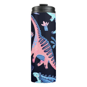 Cute cartoon dinosaurs pattern. thermal tumbler