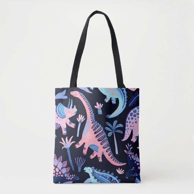 Cute cartoon dinosaurs pattern. tote bag (Front)