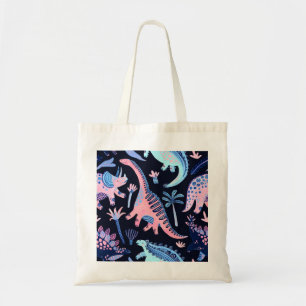 Cute cartoon dinosaurs pattern. tote bag