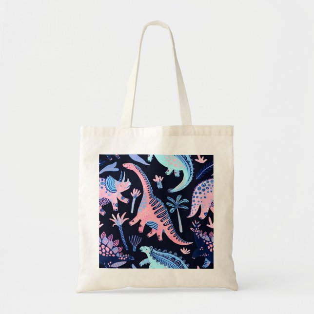 Cute cartoon dinosaurs pattern. tote bag (Front)