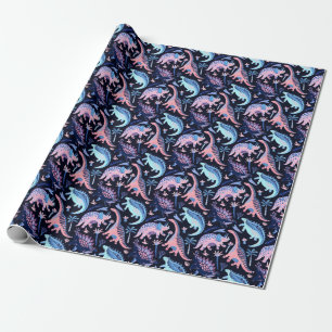 Cute cartoon dinosaurs pattern. wrapping paper