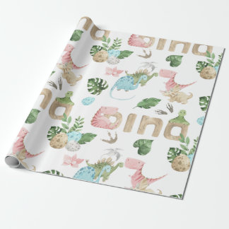 Cute cartoon dinosaurs wrapping paper