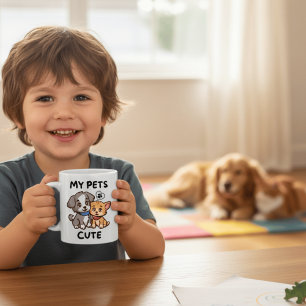 Cute Cartoon Dog and Cat Best Friends Personalized Coffee Mug