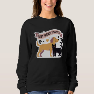 "Cute cartoon dog and cat best friends, T-Shirt Sweatshirt