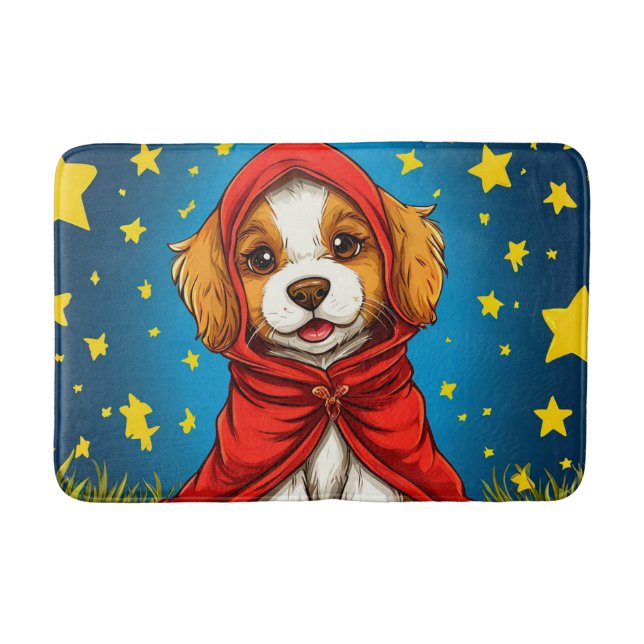 Cute cartoon dog bath mat (Front)