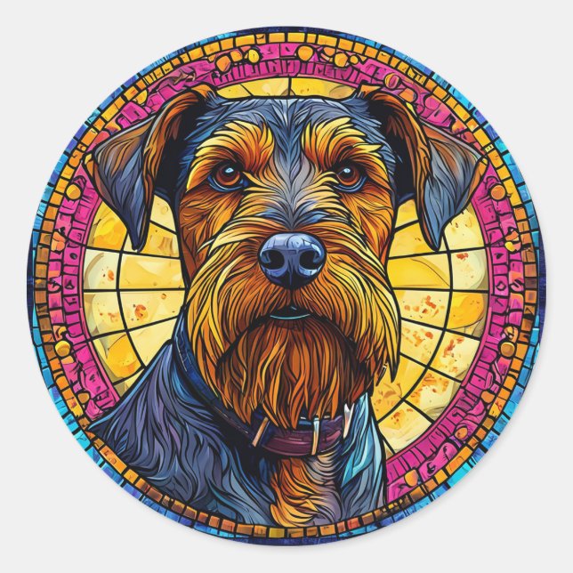 Cute cartoon Dog Classic Round Sticker (Front)