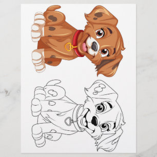 Cute Cartoon dog colouring page