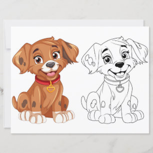 Cute Cartoon dog colouring page