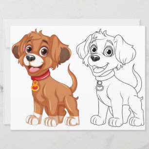 Cute Cartoon dog  colouring page