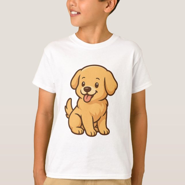  Cute Cartoon Dog – Fun & Playful T-Shirt Design  (Front)