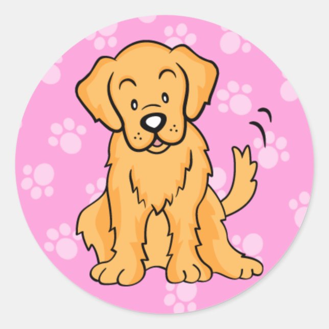 Cute Cartoon Dog Golden Retriever Sticker (Front)