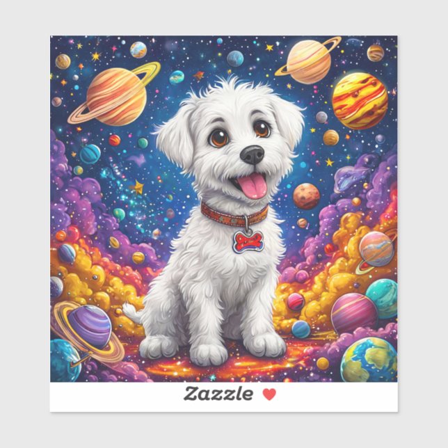 Cute cartoon dog in the space (Sheet)