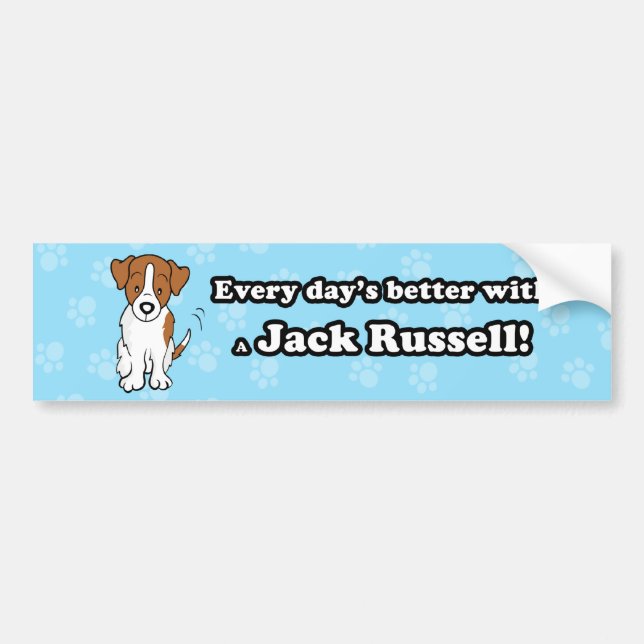 Cute Cartoon Dog Jack Russell Bumper Sticker (Front)
