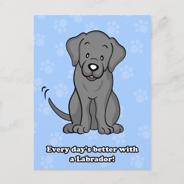 Cute Cartoon Dog Labrador Postcard (Front)